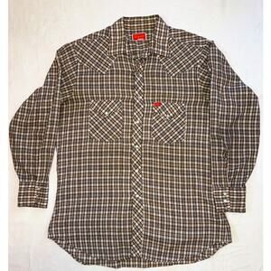 Ely Plains Mens Cattleman Western Long Sleeve Pearl Snap L 16 1/2 - 33 RN 14119